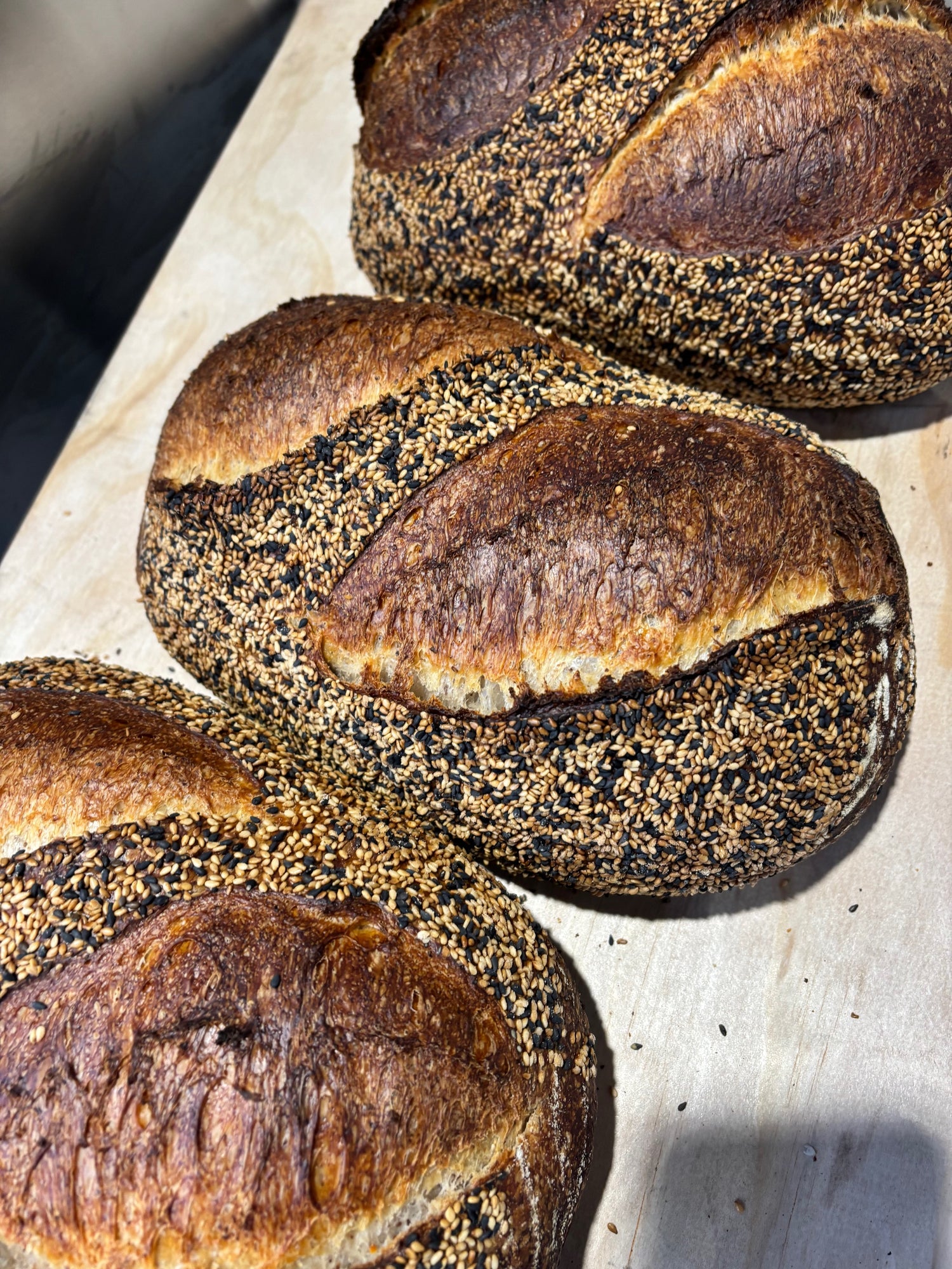 Three loaves of Sourdough Bread